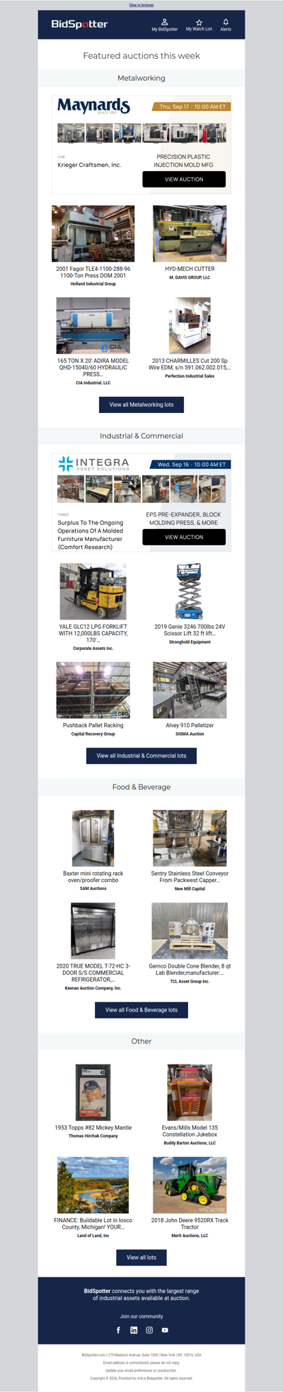 Upcoming BidSpotter Auctions - Don't Miss Out
