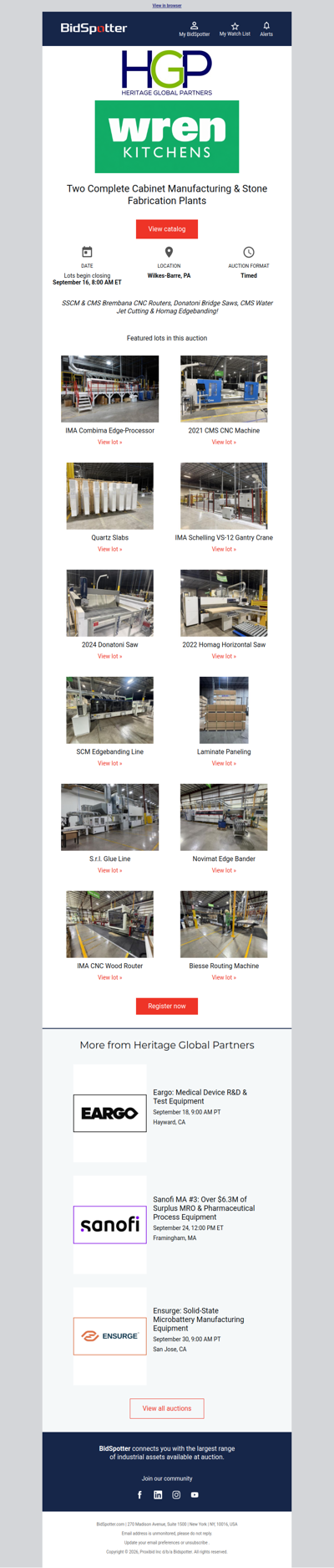 Two Complete Cabinet Manufacturing & Stone Fabrication Plants