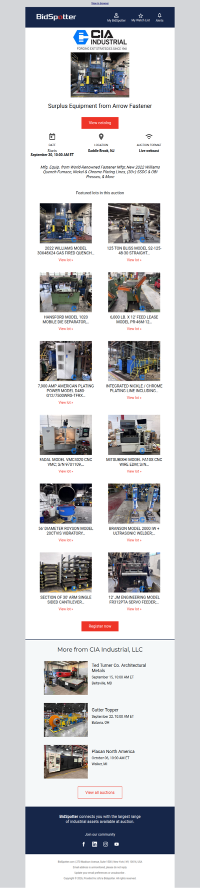 Surplus Equipment from Arrow Fastener