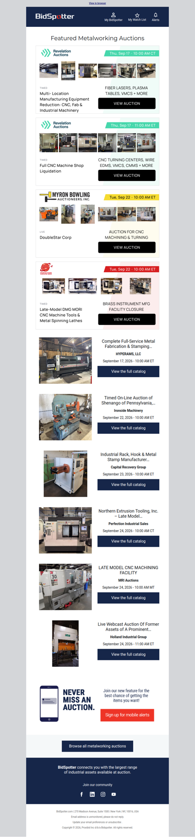 Featured Metalworking Auctions