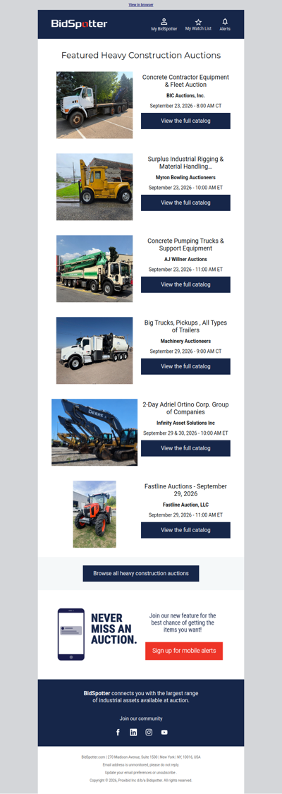 Featured Heavy Construction Auctions
