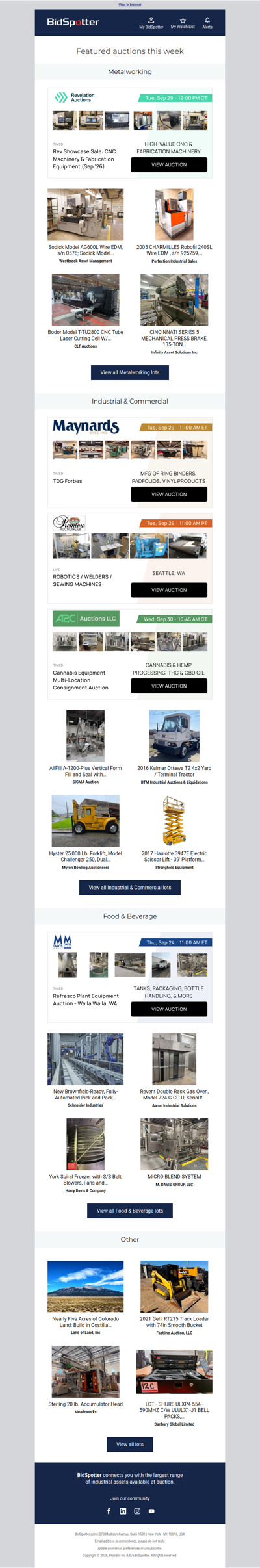 Upcoming BidSpotter Auctions - Don't Miss Out