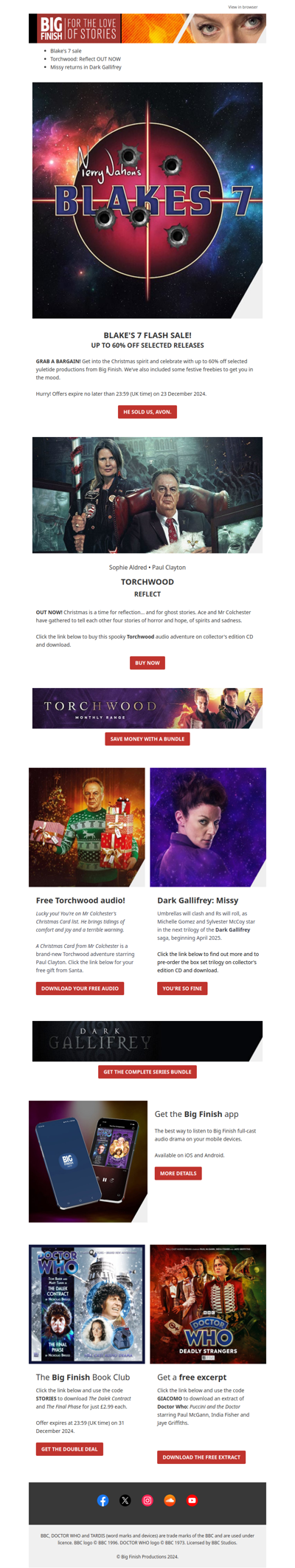 🎁 Your FREE Christmas audio drama download is inside, Big Finish Subscriber