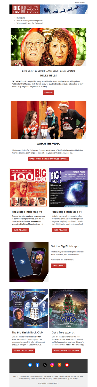 🎉 Festive FREEBIES inside, Big Finish Subscriber! 🎉