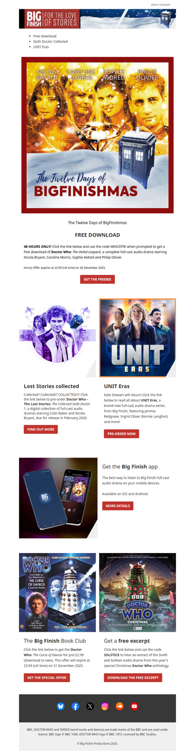 🎄⛄🎉 BigFinishmas begins!