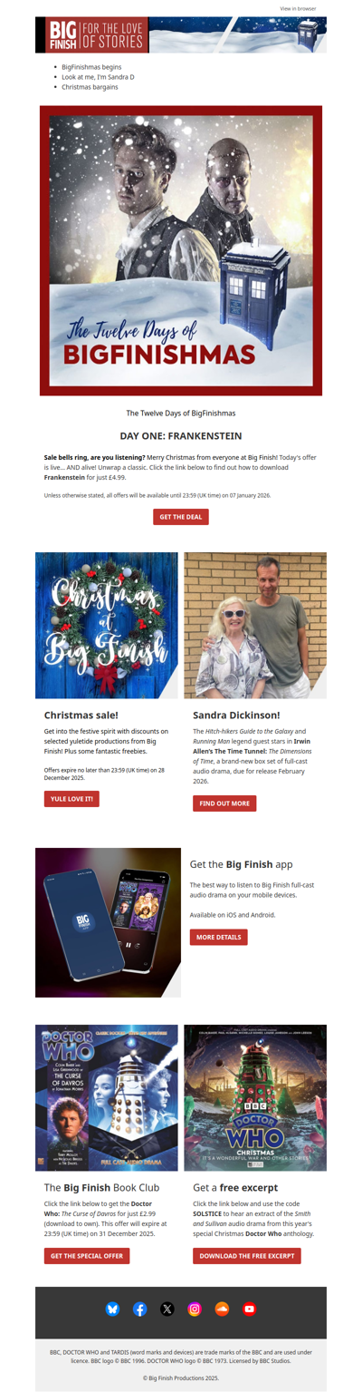 🎄⛄🎉 BigFinishmas begins!