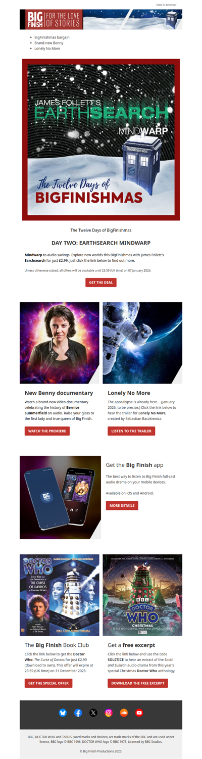 🎁 A brand-new BigFinishmas bargain today!