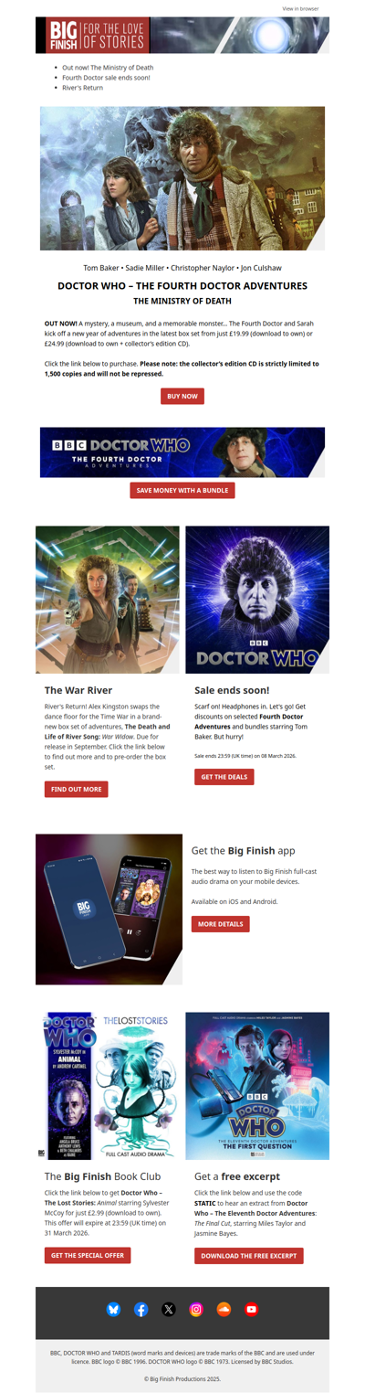 ⏳ Fourth Doctor sale ends Sunday (Tom Baker deals)