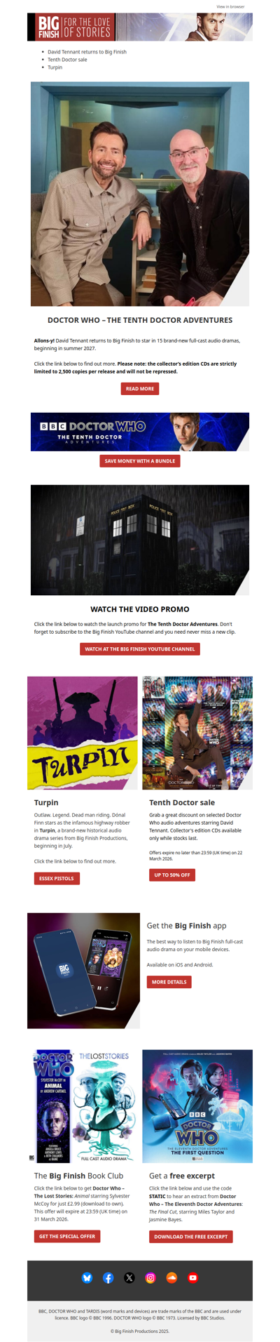 🌟 David Tennant returns to Big Finish! 🌟