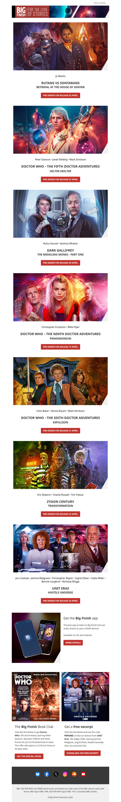 🌸 April preview: the month's new Doctor Who audios inside 🌸