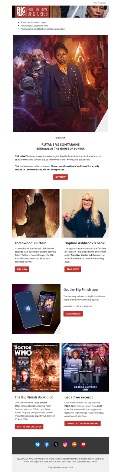 What did you miss this week at Big Finish, Big Finish Subscriber