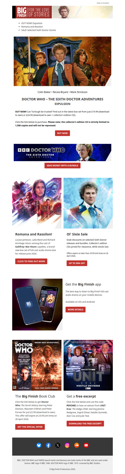 OUT NOW! The Sixth Doctor, Peri and Turlough ✒️📜🎭🗡️💀👑