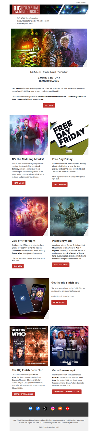 DOUBLE DISCOUNT ENDS SUNDAY!  🔖 25% off selected Doctor Who audio dramas