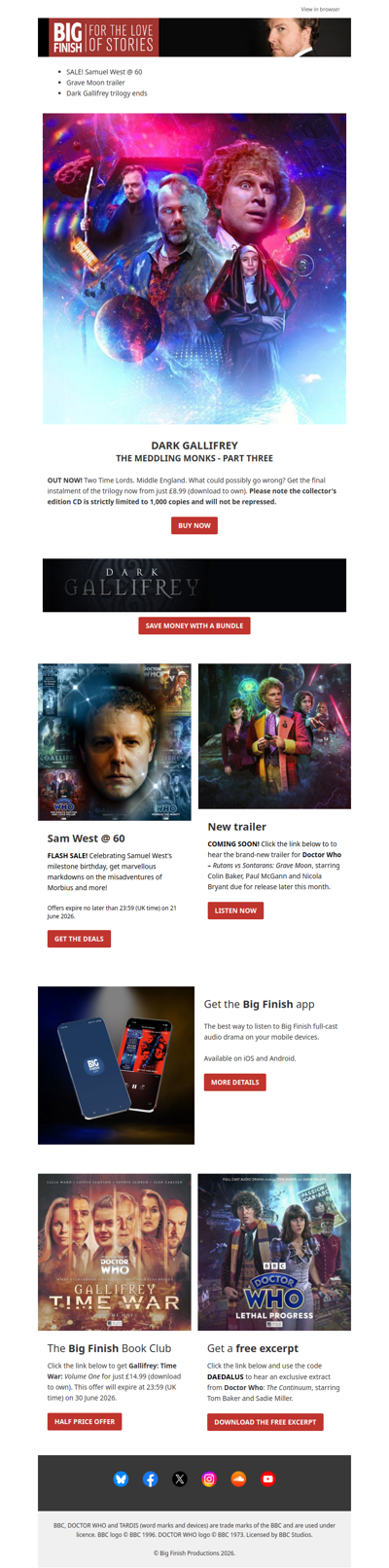 OUT NOW! Meddling Monks finale! 🙏🕊️❤️✝️ Starring Rufus Hound, Gemma Whelan... and Colin Baker!
