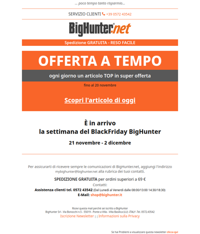 Offerta a tempo