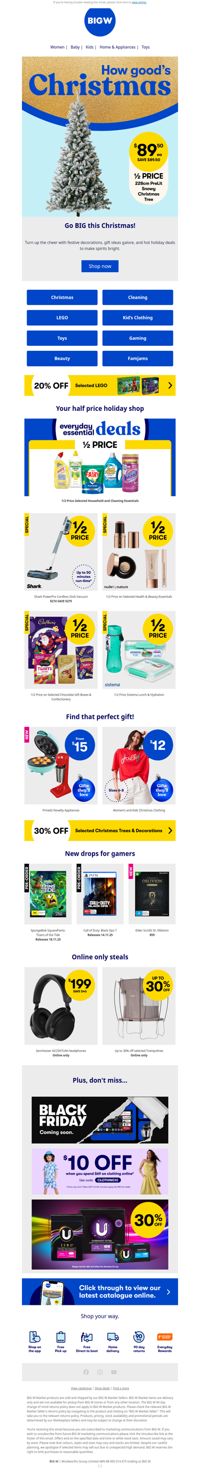 20% off LEGO, 1/2 Price Shark & more