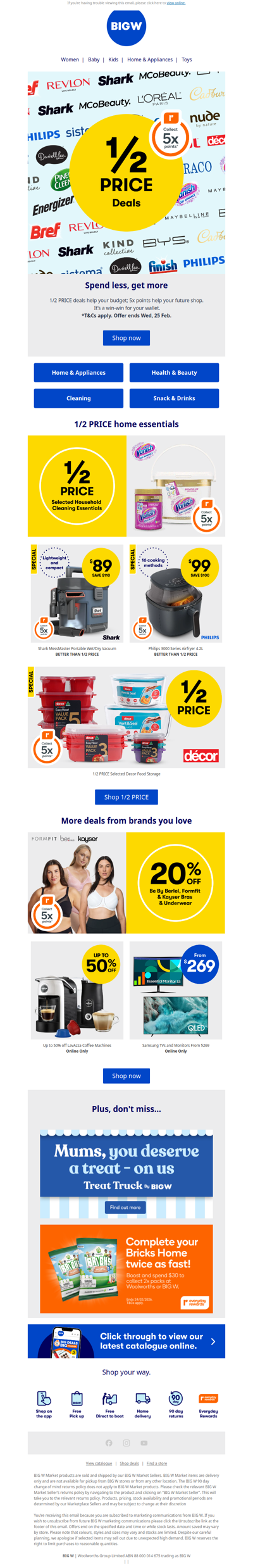 ½ PRICE & 5x Points? Jackpot.