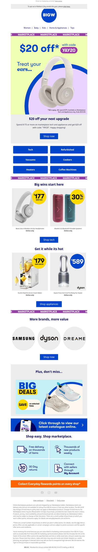 $20 off tech & appliances 🙌