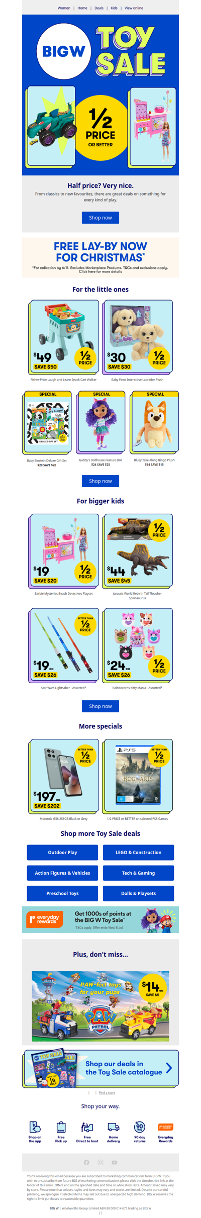 1/2 PRICE or better Toys 🧸