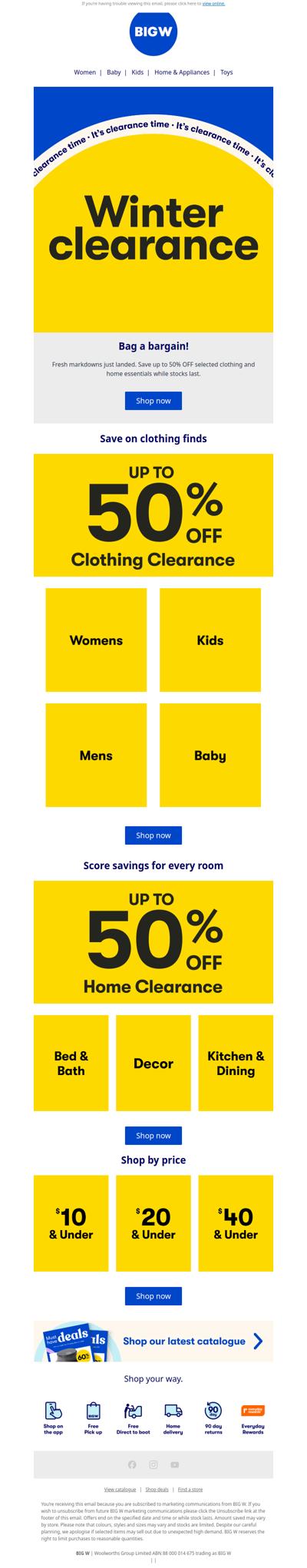Clearance: Up to 50% OFF Home & Clothing