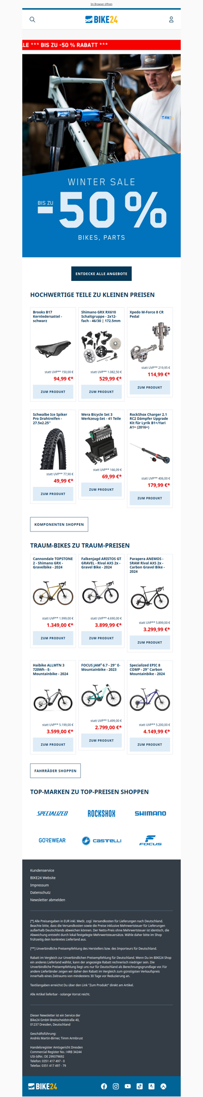 Bikes & Teile sagenhaft reduziert! 💥