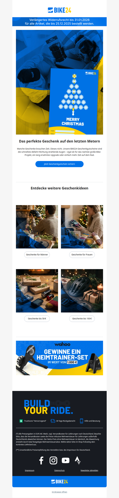 Geschenkgutscheine für Bike Fans 🎁