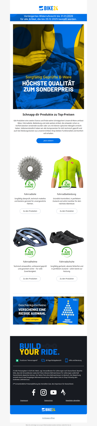 Entdecke unsere B-Ware