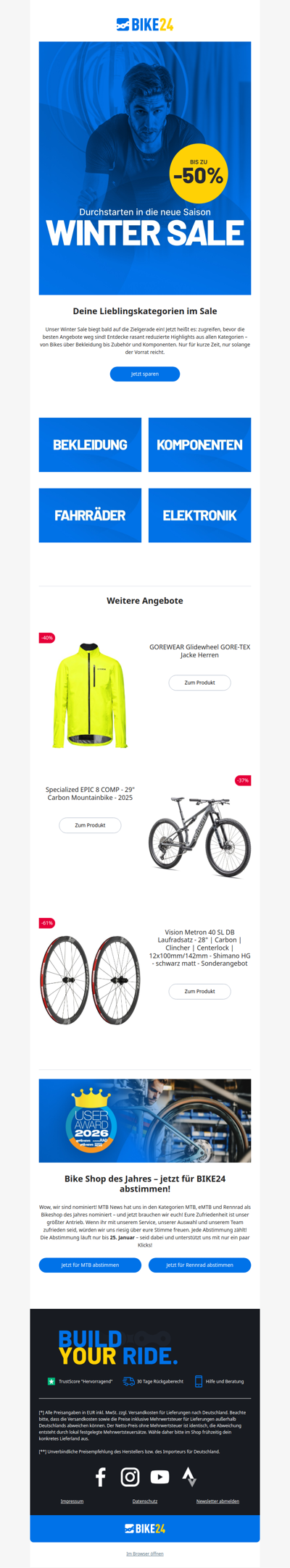 Sale-Endspurt mit bis zu 50 % ⏳