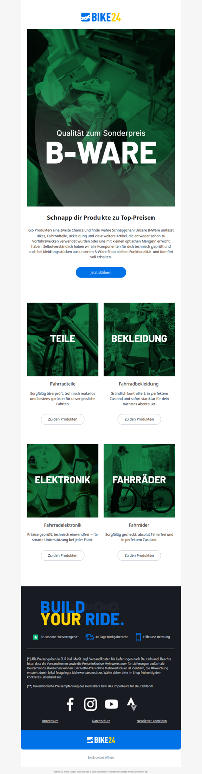 Entdecke unsere B-Ware
