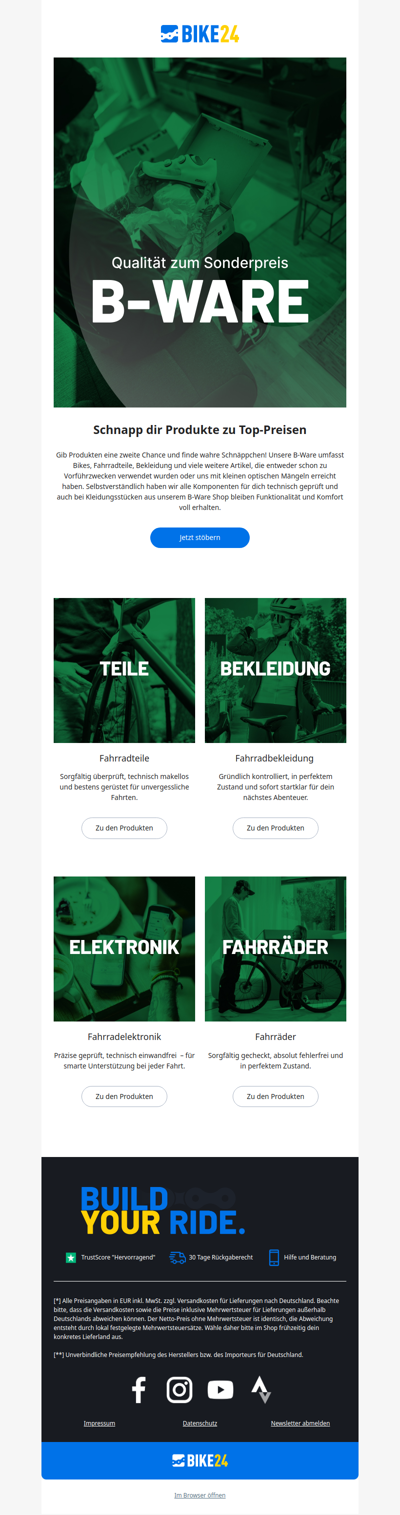 Entdecke unsere B-Ware