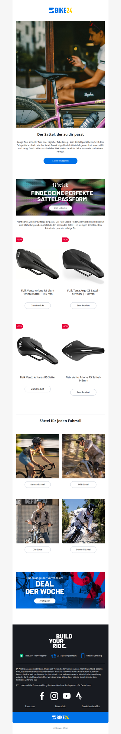 Der richtige Sattel für jeden Ride