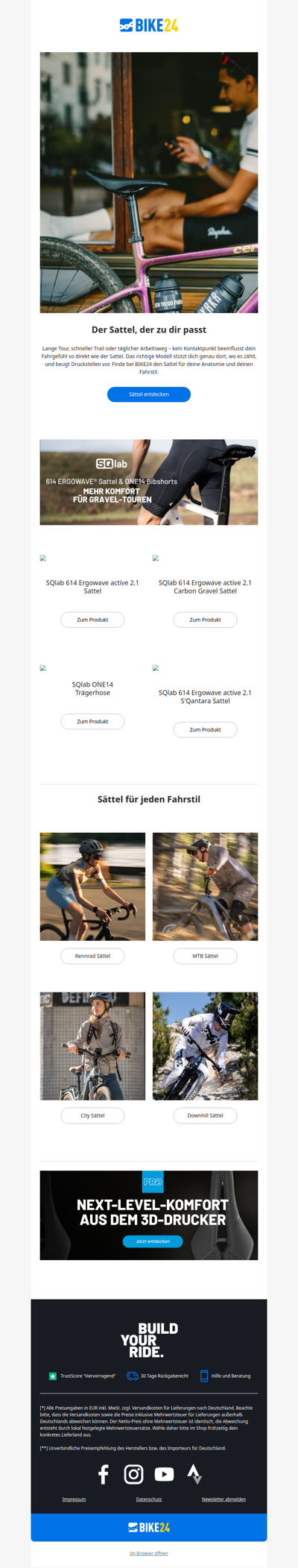 Der richtige Sattel für jeden Ride