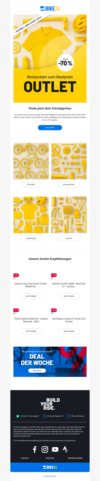 Outlet: Spare bis zu 70 % 🚀