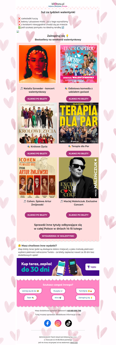 ❤️ Z Biletyną Twoja randka zawsze będzie udana ❤️