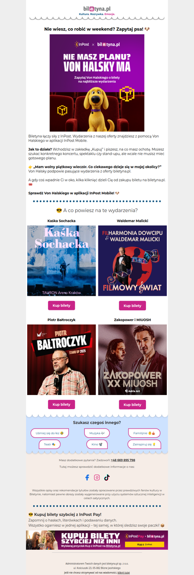 Biletyna.pl w aplikacji InPost Mobile