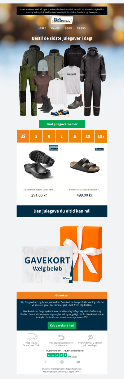 Sidste chance for levering inden jul!