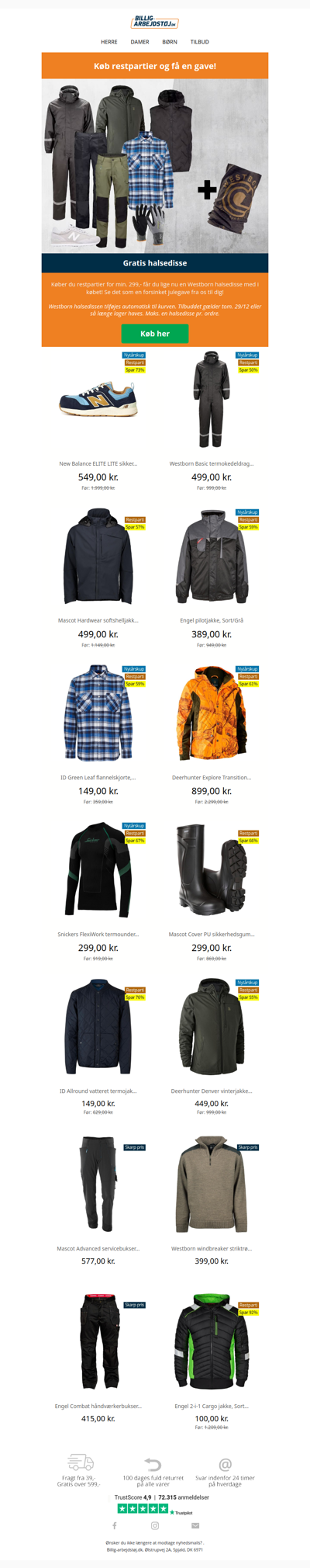 Køb restpartier - få en gratis halsedisse!