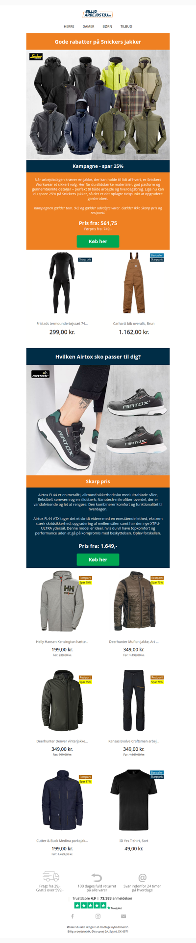 25% rabat på jakker fra Snickers