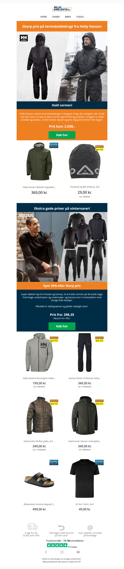 Skarp pris på Helly Hansen termokedeldragt!