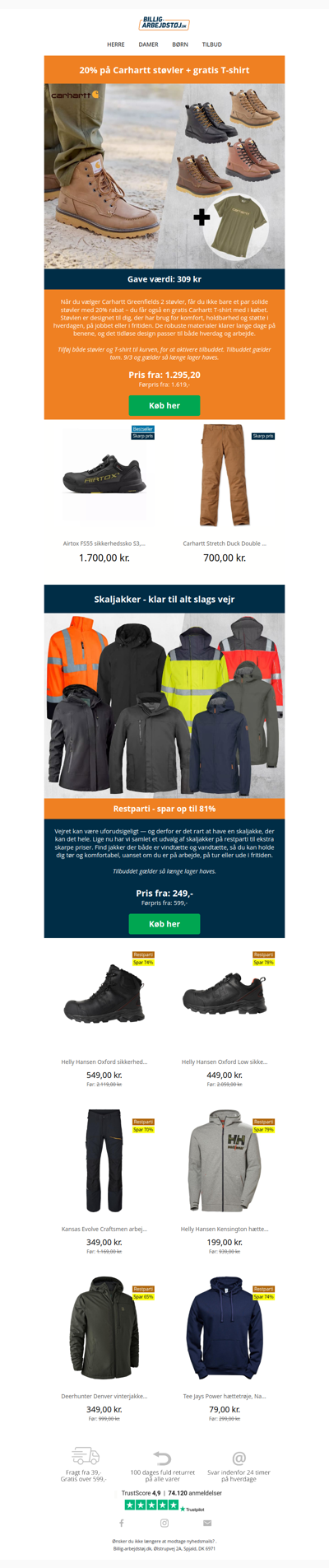 Gratis Carhartt T-shirt 😱 Køb fede støvler