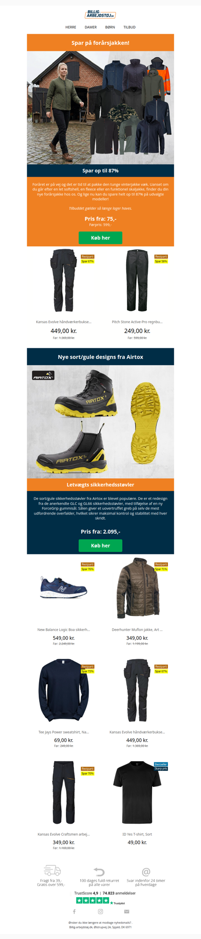 Spar op til 87% på forårsjakken! 🌿