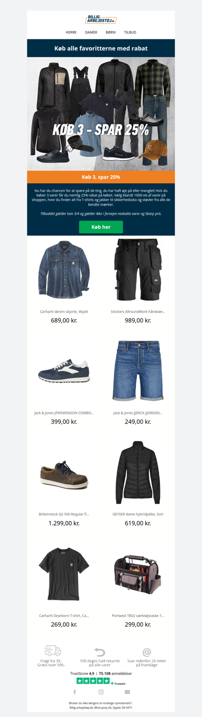 Spar 25% ved køb af 3 stk 🥳