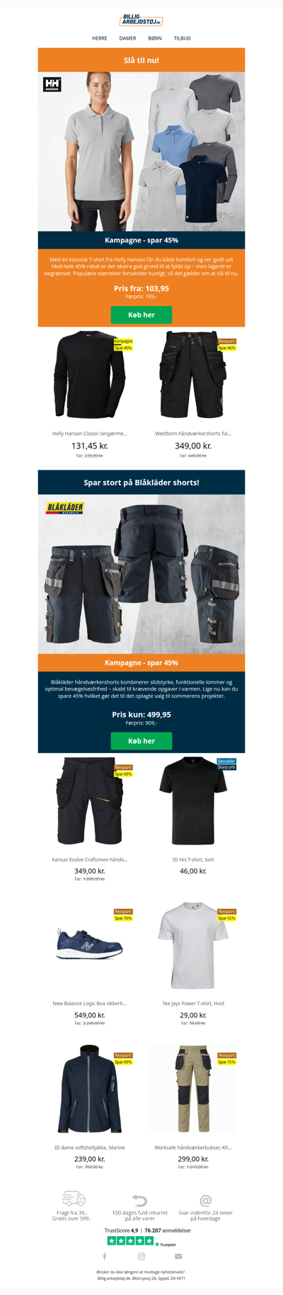 Spar 45% på Helly Hansen T-shirts 😎