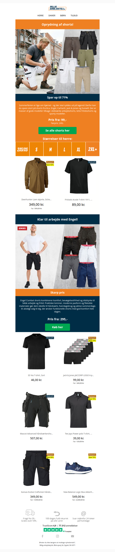 Oprydning af shorts - priser fra 99,- 🧹