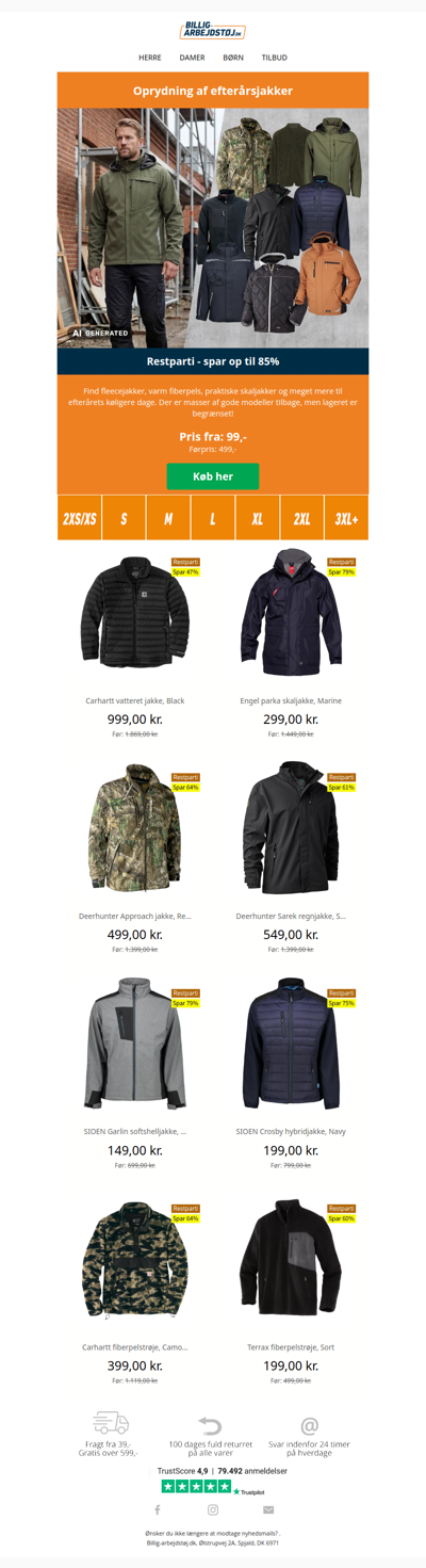 Find efterårsjakken! Pris fra: 99,-
