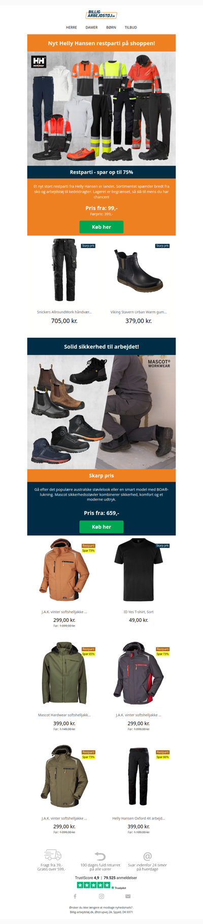 Nyt Helly Hansen restparti på shoppen!