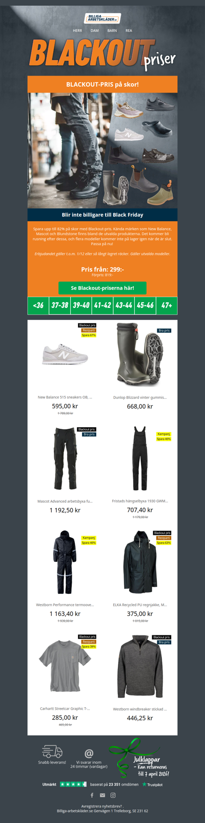 Blackout-priser på skor 👟