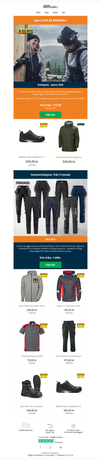 25% rabatt på Blåkläder 😱