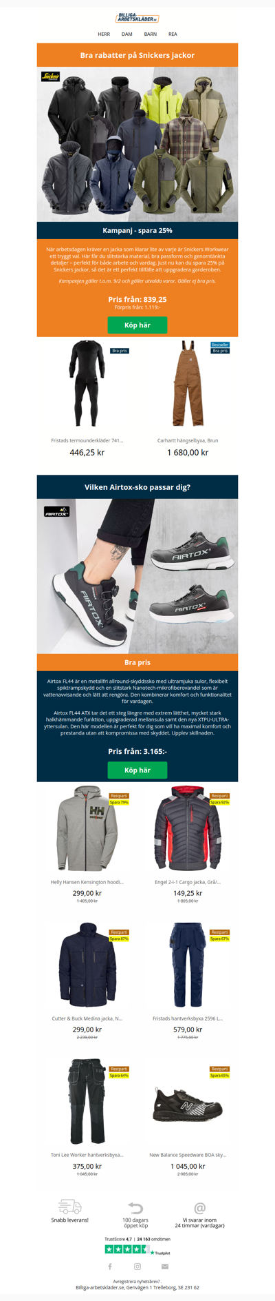 25% rabatt på jackor från Snickers