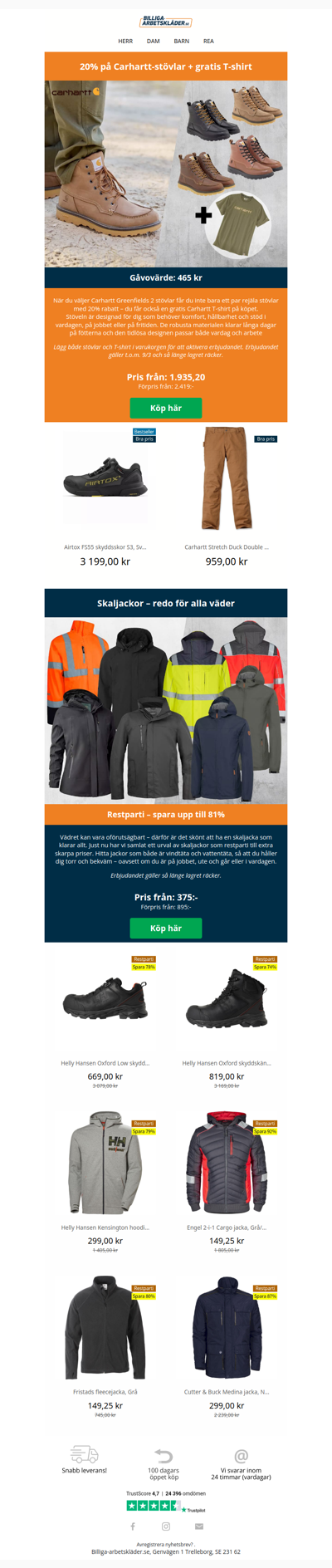 Gratis Carhartt T-shirt 😱 Köp snygga stövlar
